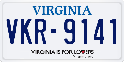 VA license plate VKR9141