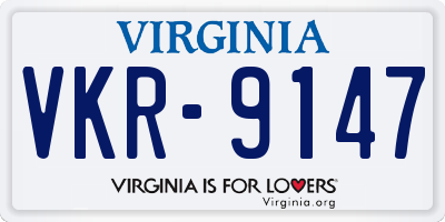 VA license plate VKR9147