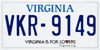 VA license plate VKR9149