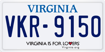 VA license plate VKR9150