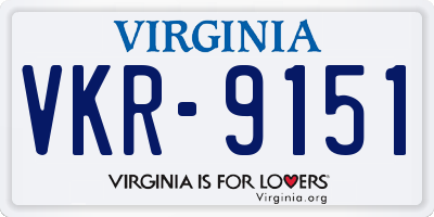 VA license plate VKR9151