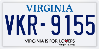 VA license plate VKR9155