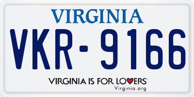 VA license plate VKR9166