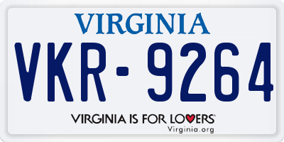 VA license plate VKR9264