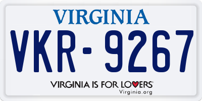 VA license plate VKR9267