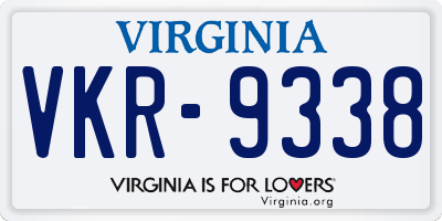 VA license plate VKR9338