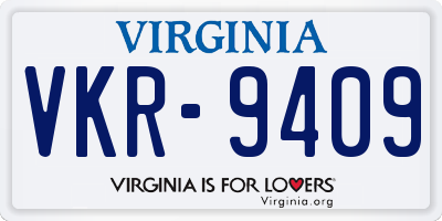 VA license plate VKR9409