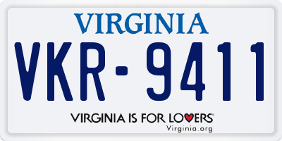 VA license plate VKR9411