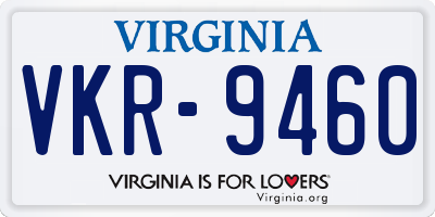 VA license plate VKR9460