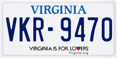 VA license plate VKR9470