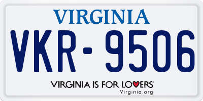 VA license plate VKR9506