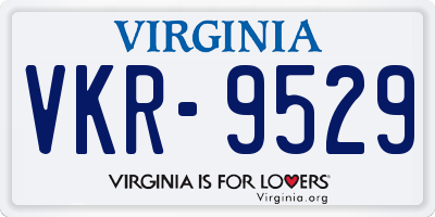 VA license plate VKR9529