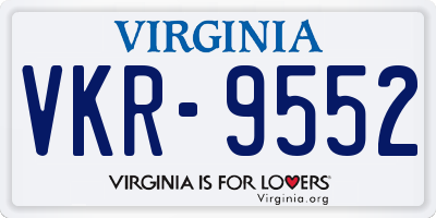 VA license plate VKR9552