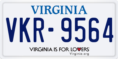 VA license plate VKR9564