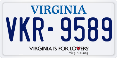 VA license plate VKR9589