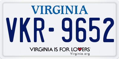 VA license plate VKR9652