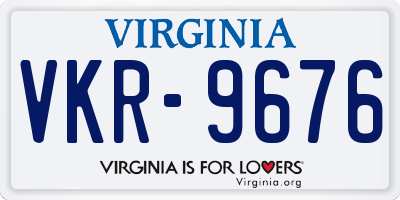 VA license plate VKR9676
