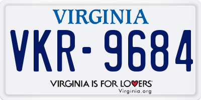 VA license plate VKR9684