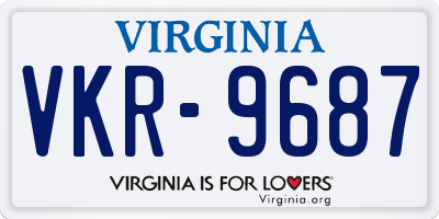 VA license plate VKR9687