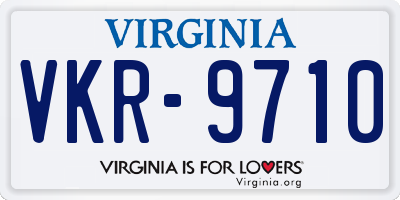 VA license plate VKR9710