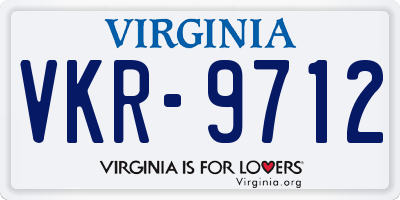 VA license plate VKR9712