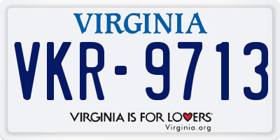 VA license plate VKR9713
