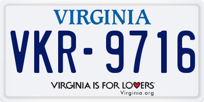 VA license plate VKR9716