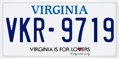 VA license plate VKR9719