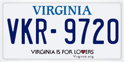 VA license plate VKR9720