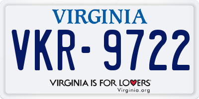 VA license plate VKR9722