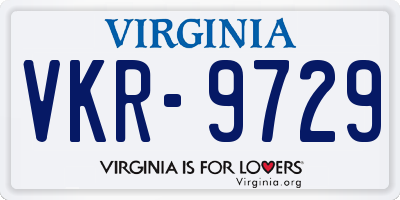 VA license plate VKR9729