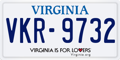 VA license plate VKR9732