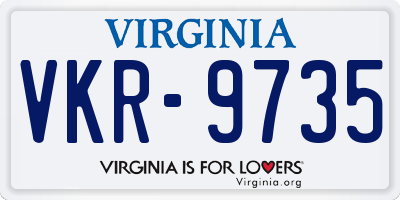 VA license plate VKR9735