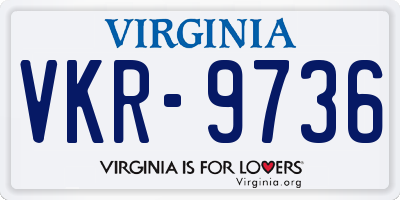 VA license plate VKR9736