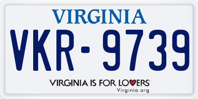 VA license plate VKR9739
