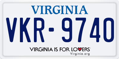 VA license plate VKR9740