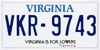 VA license plate VKR9743