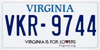 VA license plate VKR9744