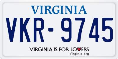 VA license plate VKR9745