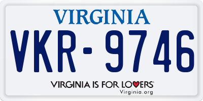 VA license plate VKR9746