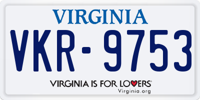 VA license plate VKR9753