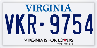 VA license plate VKR9754
