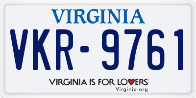VA license plate VKR9761