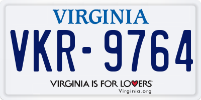 VA license plate VKR9764