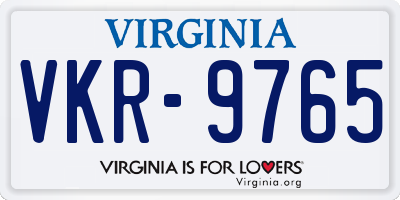 VA license plate VKR9765