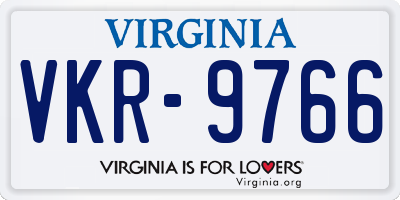 VA license plate VKR9766