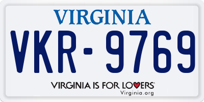 VA license plate VKR9769
