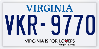 VA license plate VKR9770