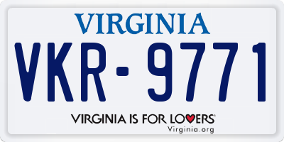 VA license plate VKR9771