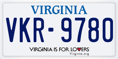 VA license plate VKR9780